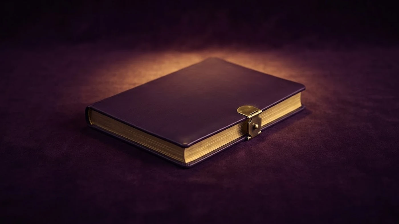 A leather-bound registry ledger with gilt-edged pages