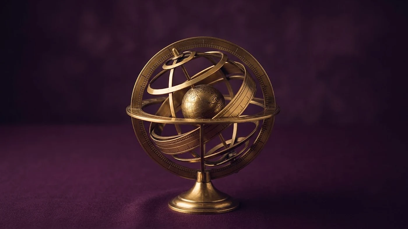 A brass armillary sphere